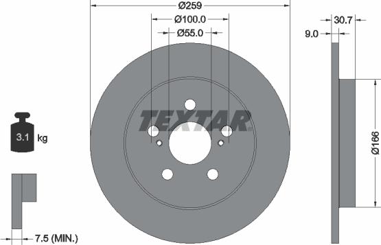 Textar 92224003 - Kočioni disk www.molydon.hr