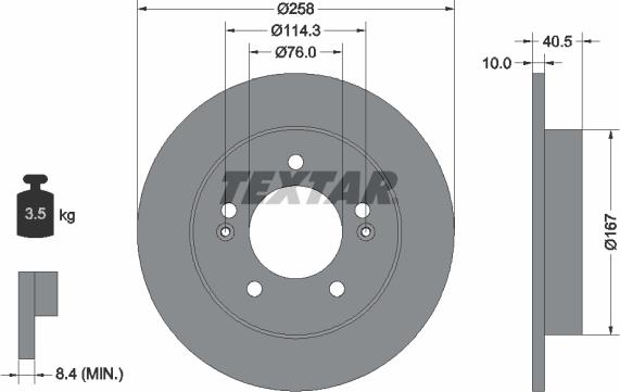 Textar 92226103 - Kočioni disk www.molydon.hr