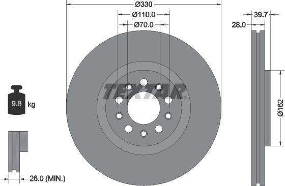 Textar 92220900 - Kočioni disk www.molydon.hr