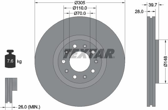 Textar 92220800 - Kočioni disk www.molydon.hr