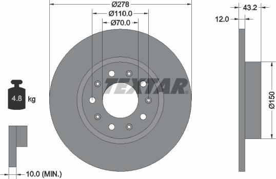 Textar 92221000 - Kočioni disk www.molydon.hr