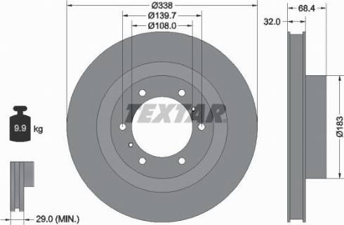 Textar 92223900 - Kočioni disk www.molydon.hr