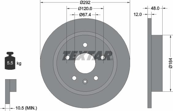 Textar 92222903 - Kočioni disk www.molydon.hr