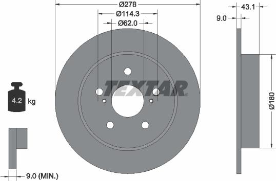 Textar 92222300 - Kočioni disk www.molydon.hr