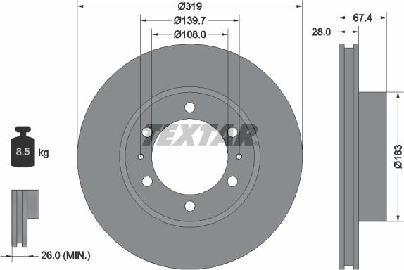 Textar 92274903 - Kočioni disk www.molydon.hr