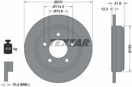 Textar 92271503 - Kočioni disk www.molydon.hr