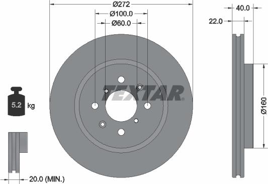 Textar 92278203 - Kočioni disk www.molydon.hr