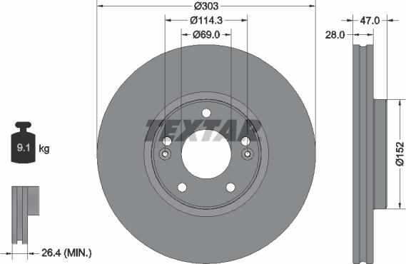 Textar 92273303 - Kočioni disk www.molydon.hr