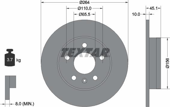 Textar 92277303 - Kočioni disk www.molydon.hr