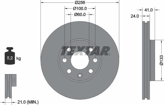 Textar 92091803 - Kočioni disk www.molydon.hr