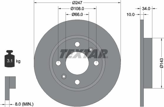 Textar 92029803 - Kočioni disk www.molydon.hr