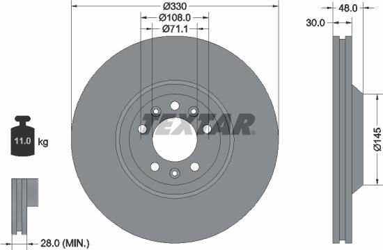 Textar 92129500 - Kočioni disk www.molydon.hr