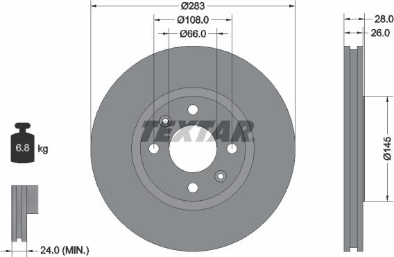 Textar 92078700 - Kočioni disk www.molydon.hr