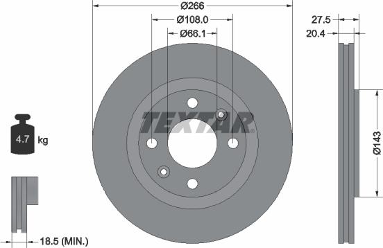 Textar 92048103 - Kočioni disk www.molydon.hr