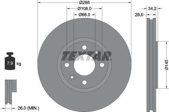 Textar 92107800 - Kočioni disk www.molydon.hr