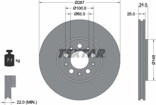 Textar 89012400 - Komplet kočnica, disk-kočnica www.molydon.hr