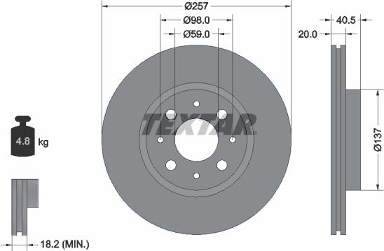 Textar 92068500 - Kočioni disk www.molydon.hr