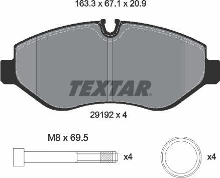 Textar 2919209 - Komplet Pločica, disk-kočnica www.molydon.hr