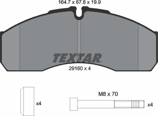 Textar 2916004 - Komplet Pločica, disk-kočnica www.molydon.hr