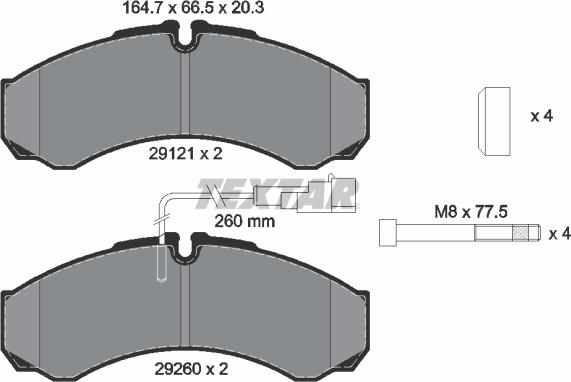 Textar 2912113 - Komplet Pločica, disk-kočnica www.molydon.hr