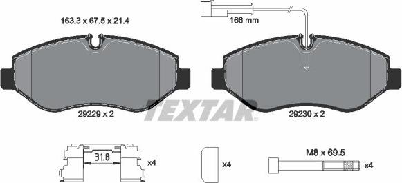 Textar 2922902 - Komplet Pločica, disk-kočnica www.molydon.hr