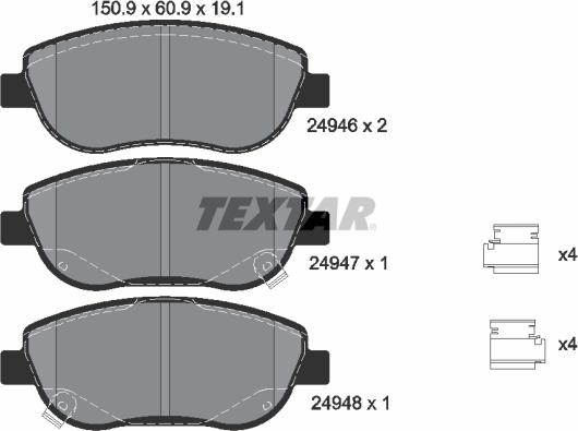 Textar 2494601 - Komplet Pločica, disk-kočnica www.molydon.hr