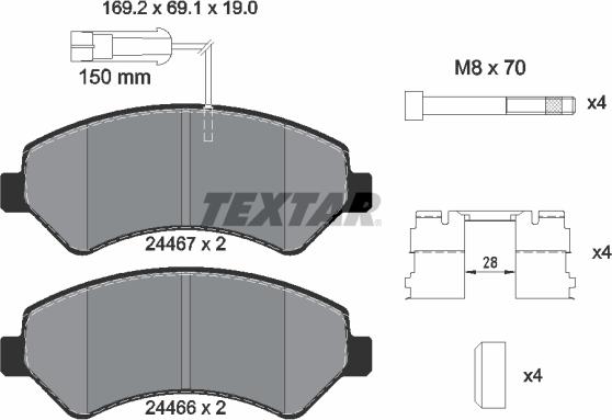 Textar 2446703 - Komplet Pločica, disk-kočnica www.molydon.hr