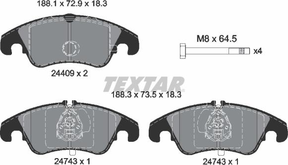 Textar 2440901 - Komplet Pločica, disk-kočnica www.molydon.hr