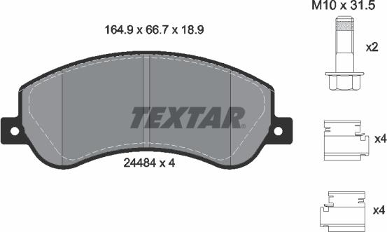 Textar 2448404 - Komplet Pločica, disk-kočnica www.molydon.hr