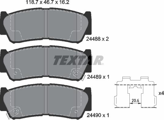 Textar 24 48 801 - Komplet Pločica, disk-kočnica www.molydon.hr