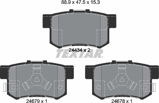 Textar 2443402 - Komplet Pločica, disk-kočnica www.molydon.hr