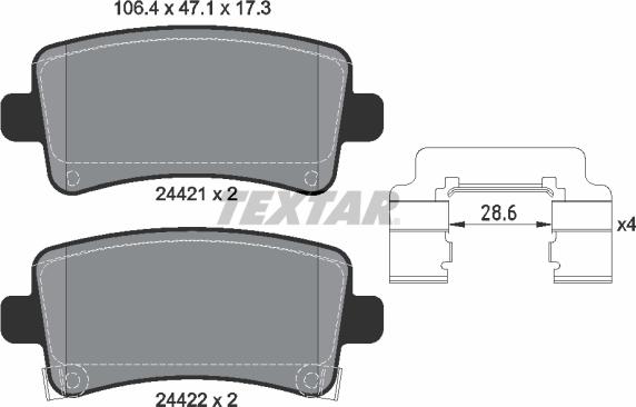 Textar 2442102 - Komplet Pločica, disk-kočnica www.molydon.hr