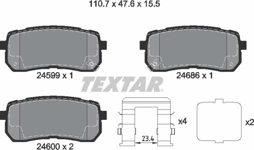 Textar 2459904 - Komplet Pločica, disk-kočnica www.molydon.hr