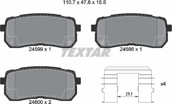 Textar 2459901 - Komplet Pločica, disk-kočnica www.molydon.hr