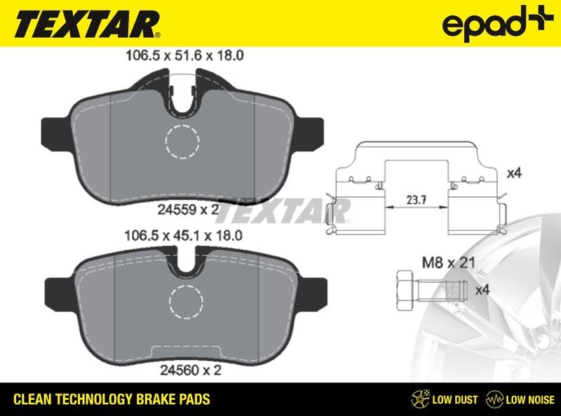 Textar 2455901CP - Komplet Pločica, disk-kočnica www.molydon.hr