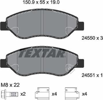 Textar 2455001 - Komplet Pločica, disk-kočnica www.molydon.hr