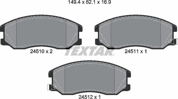 Textar 2451001 - Komplet Pločica, disk-kočnica www.molydon.hr