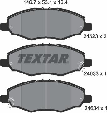 Textar 2452301 - Komplet Pločica, disk-kočnica www.molydon.hr