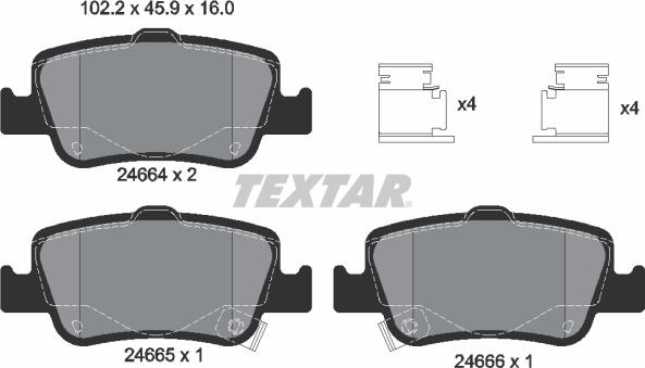 Textar 2466401 - Komplet Pločica, disk-kočnica www.molydon.hr