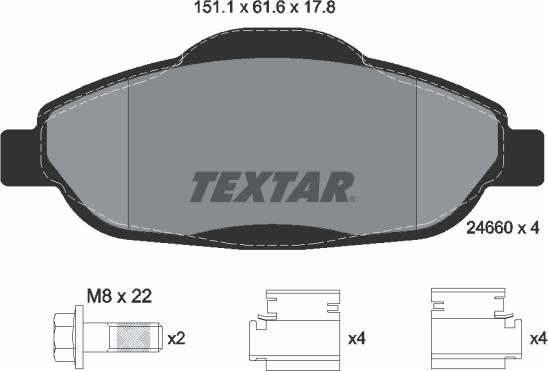 Textar 2466001 - Komplet Pločica, disk-kočnica www.molydon.hr