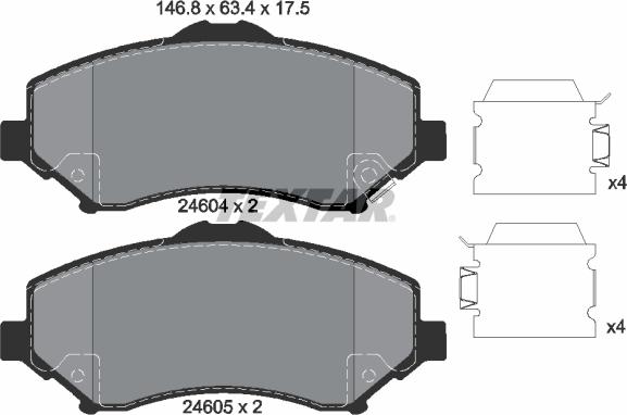 Textar 2460402 - Komplet Pločica, disk-kočnica www.molydon.hr