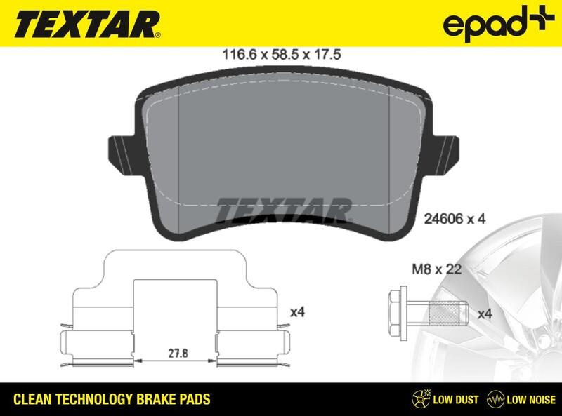 Textar 2460601CP - Komplet Pločica, disk-kočnica www.molydon.hr