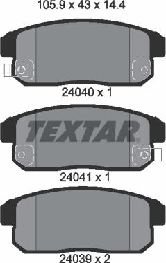 Textar 2404001 - Komplet Pločica, disk-kočnica www.molydon.hr