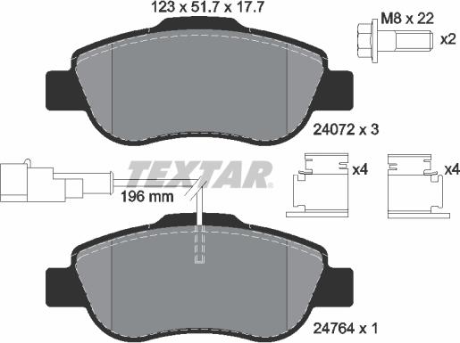 Textar 2407202 - Komplet Pločica, disk-kočnica www.molydon.hr