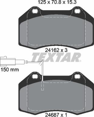 Textar 2416202 - Komplet Pločica, disk-kočnica www.molydon.hr