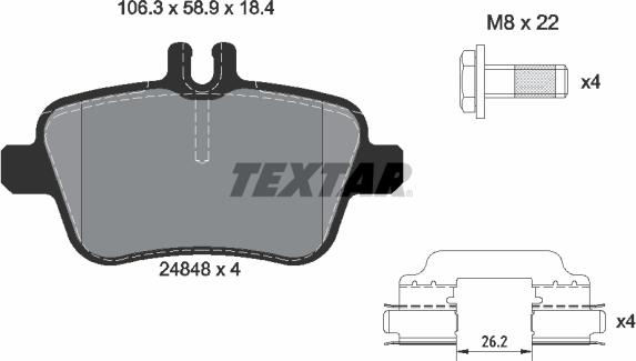 Textar 2484805 - Komplet Pločica, disk-kočnica www.molydon.hr