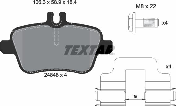 Textar 2484803 - Komplet Pločica, disk-kočnica www.molydon.hr