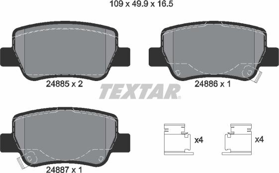 Textar 2488501 - Komplet Pločica, disk-kočnica www.molydon.hr