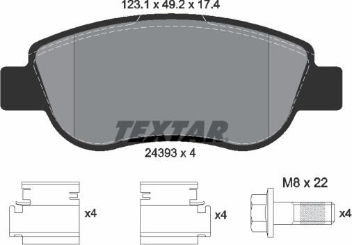 Textar 2439301 - Komplet Pločica, disk-kočnica www.molydon.hr