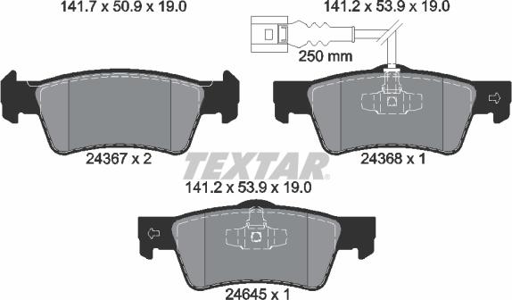 Textar 2436704 - Komplet Pločica, disk-kočnica www.molydon.hr